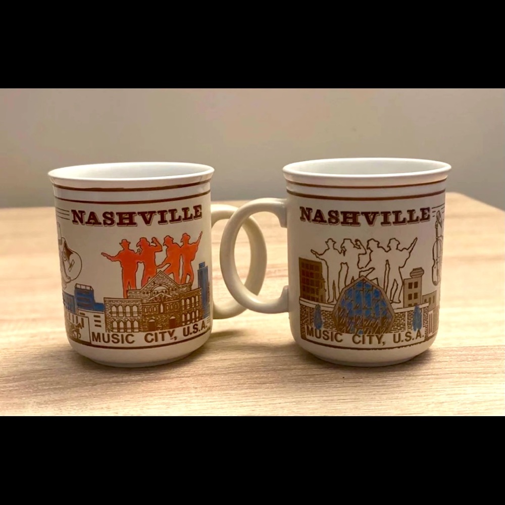 Vintage Nashville Music City, USA Mugs